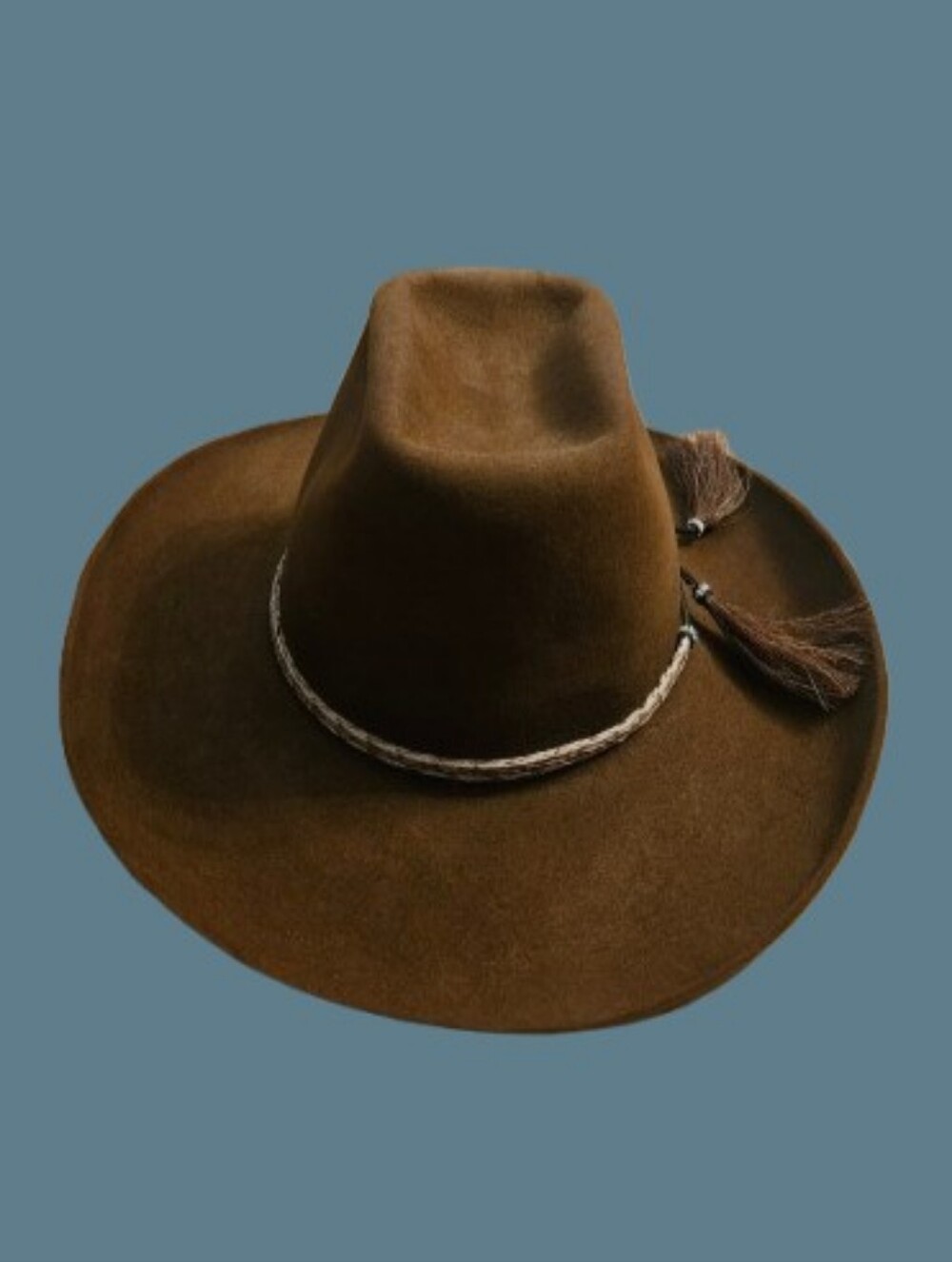 *Stetson Vintage Vintage Beaver Felt Cowboy Hat with Horse Hair Hatband